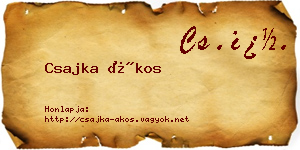 Csajka Ákos névjegykártya