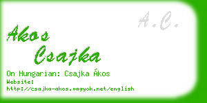 akos csajka business card